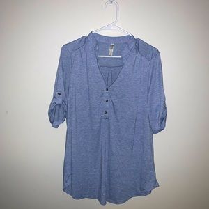 PerSeption Concept Light Blue Blouse with Gold Buttons